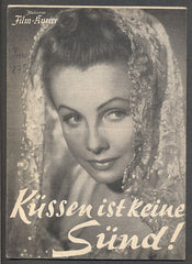 KÜSSEN IST KEINE SÜND! - 1950. Illustrierter Film-Kurier.