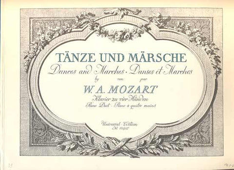 MOZART, W. A.: TÄNZE UND MÄRSCHE. - 1937.