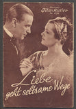 LIEBE GEHT SELTSAME WEGE. - 1937. Illustrierter Film-Kurier.