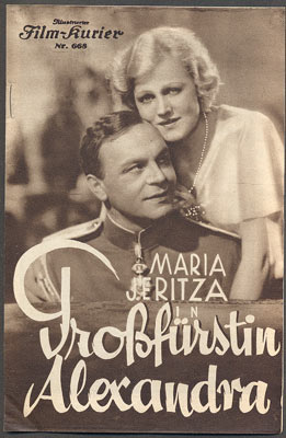 Maria Jeritza - GROSSFÜRSTIN ALEXANDRA. - 1933.   Illustrierter Film-Kurier. Nr. 668.