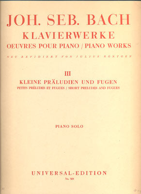 BACH, JOH. SEB.: KLAVIERWERKE. - před r. 1930. III. Kleine.