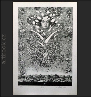 MARIAN ČAPKA. Kytice. 1981. - litografie