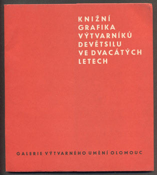 KNIŽNÍ GRAFIKA VÝTVARNÍKŮ DEVĚTSILU VE DVACÁTÝCH LETECH. - 1966.