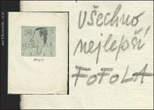 TICHÝ, FRANTIŠEK. Novoročenka Václava Chocholy na rok 1952. Suchá jehla, 75x90