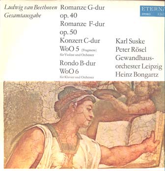 LUDWIG VAN BEETHOVEN - GESAMTAUSGABE. Romanze G-dur op. 40, Romanze F-dur op. 50, Konzert C-dur WoO 5, Rondo B-dur WoO 6. Gewandhaus-orchester Leipzig Heinz Bongartz.