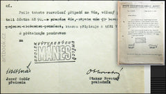 JOSEF GOČÁR - OTAKAR NOVOTNÝ. Strojop. dopis na hlav. papíru SVU MÁNES s jejich podpisy. - 1938.