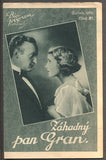ZÁHADNÝ PAN GRAN. - Bio-program v obrazech 1933.