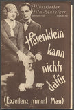 HASENKLEIN KANN NICHTS DAFÜR / HASENKLEIN ZA NIC NEMŮŽE. - 1932.  Illustrierter Film-Anzeiger. Nr. 106.