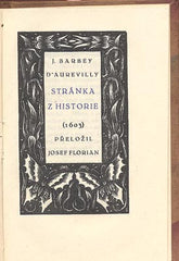 BARBEY D'AUREVILLY; JULES: STRÁNKA Z HISTORIE. - 1920.