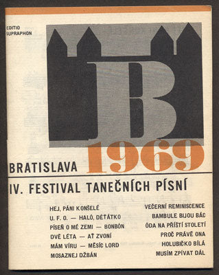 IV. FESTIVAL TANEČNÍCH PÍSNÍ - BRATISLAVA 1969. /písničky/noty/