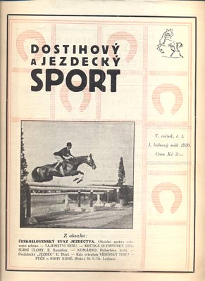 DOSTIHOVÝ A JEZDECKÝ SPORT. - Roč. V., č. 1, 1930.
