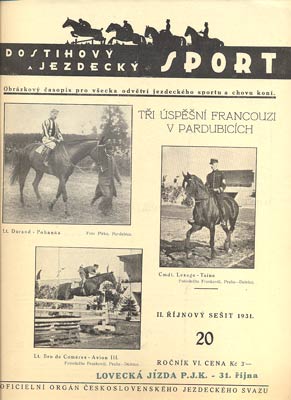 DOSTIHOVÝ A JEZDECKÝ SPORT. - Roč. VI., č. 20, 1931.