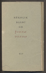 NĚKOLIK BÁSNÍ OD JOHNA DONNA. - 1965.
