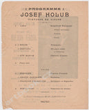 JOSEF HOLUB. Houslový virtuos a hudební skladatel. - portrét 1933, program - 1921.