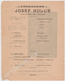 JOSEF HOLUB. Houslový virtuos a hudební skladatel. - portrét 1933, program - 1921.
