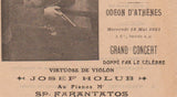 JOSEF HOLUB. Houslový virtuos a hudební skladatel. - portrét 1933, program - 1921.