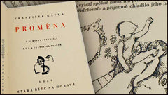 KAFKA; FRANTIŠEK (=Franz): PROMĚNA. - 1929. 1. české vyd. Ilustrace OTTO COESTER.