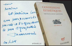 KAHNWEILER, DANIEL-HENRY: CONFESSIONS ESTHÉTIQUES. 1. vyd. s podpisem autora. - 1963.