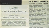 KARÁSEK ZE LVOVIC, JIŘÍ: UMĚNÍ JAKO KRITIKA ŽIVOTA. Essaye. - kol. 1904.