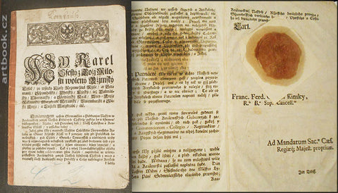 Karel VI., římskoněmecký císař, 1685-1740 Cechovní artikule. Generální cechovní patent pro země Koruny české. - 1731.