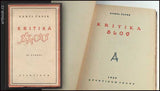 ČAPEK; KAREL: KRITIKA SLOV. - 1929.