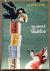 NA ZLATĚ PUNC - NA SÝRECH LAKTOS. Reklamní plakát. (1975)