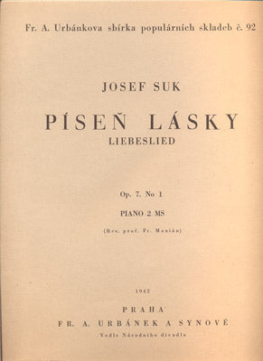 SUK, JOSEF: PÍSEŇ LÁSKY. - 1942.