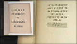 Erotický tisk - LIDOVÉ PÍSNIČKY V MODERNÍM SLOHU. - před r. 1930.  (obálka lino, Josef Čapek?)