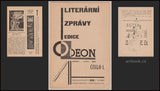 Teige - LITERÁRNÍ ZPRÁVY EDICE ODEON. - Ročník I. Jaro, 1926.