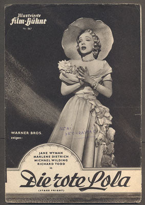Marlene Dietrich, Alfred Hitchcock - DIE ROTE LOLA (Hrůza na jevišti). - 1950. Illustrierte Film-Bühne.