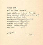 HORA, JOSEF: MÁCHOVSKÉ VARIACE.