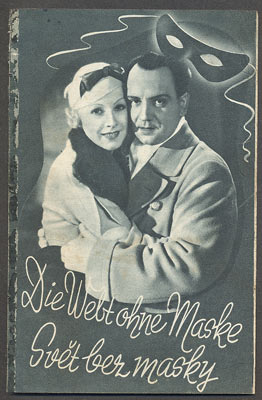 SVĚT BEZ MASKY / DIE WELT OHNE MASKE. - Filmový program 1934.
