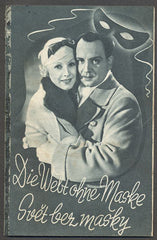 SVĚT BEZ MASKY / DIE WELT OHNE MASKE. - Filmový program 1934.