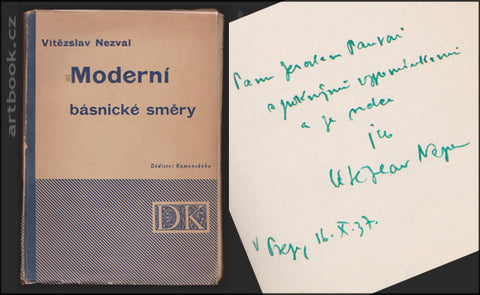 NEZVAL; VÍTĚZSLAV: MODERNÍ BÁSNICKÉ SMĚRY. - 1937.