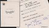 ŠKVORECKÝ, JOSEF. NEZOUFEJTE. /fragment fragmentu/  -  Program Violy, s podpisem autora v den premiéry 4. 9. 1967.