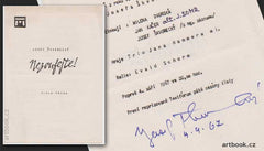 ŠKVORECKÝ, JOSEF. NEZOUFEJTE. /fragment fragmentu/  -  Program Violy, s podpisem autora v den premiéry 4. 9. 1967.