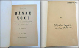 NEZVAL; VÍTĚZSLAV: BÁSNĚ NOCI. - s podpisem autora, 1930. II. vyd.
