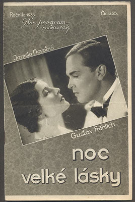 NOC VELKÉ LÁSKY. - 1933. Bio-program v obrazech, číslo 55.