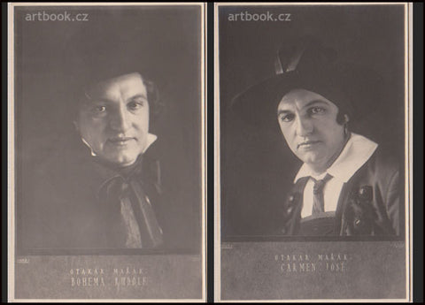 OTAKAR MAŘÁK, český operní pěvec, tenor. Opera Bohéma, role Rudolf. Opera Carmen, role José. - 1916.