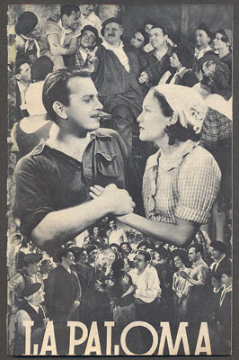 LA PALOMA. - Filmový program 1934.