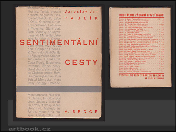 PAULÍK; JAROSLAV JAN: SENTIMENTÁLNÍ CESTY. - 1931. Obálka FRANTIŠEK MUZIKA.