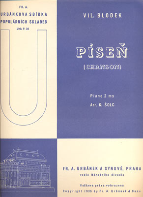 BLODEK, VIL.: PÍSEŇ (CHANSON). - 1935.