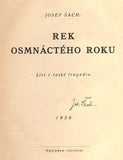 ŠACH, JOSEF: REK OSMNÁCTÉHO ROKU. - 1929.