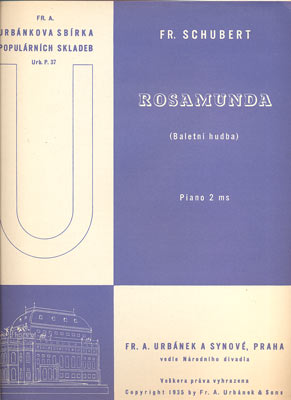 SCHUBERT, FR.: ROSAMUNDA (BALETNÍ HUDBA). - 1935.
