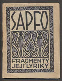 SAPFO. FRAGMENTY JEJÍ LYRIKY. 1909, obálka Jan Konůpek.