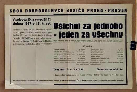 VŠICHNI ZA JEDNOHO - JEDEN ZA VŠECHNY. - 1937.