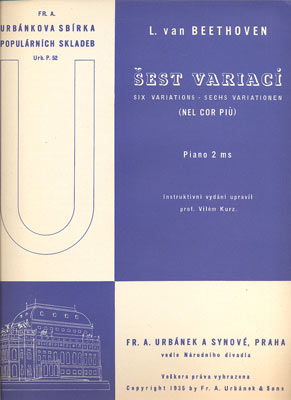 BEETHOVEN,: ŠEST VARIACÍ. - 1935.
