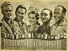 SETKÁNÍ V BUKUREŠTI. Režie Čeněk Duba. - 1953. Filmový program.