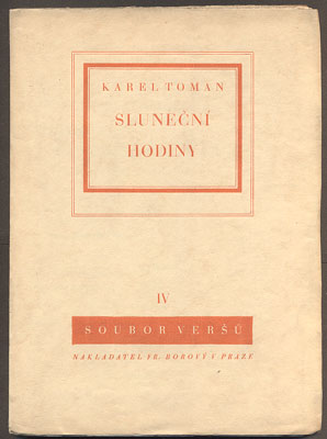 TOMAN; KAREL: SLUNEČNÍ HODINY. - 1932.