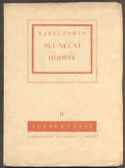 TOMAN; KAREL: SLUNEČNÍ HODINY. - 1932.